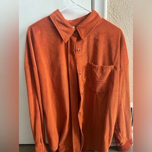 Burnt Orange Corduroy Shacket